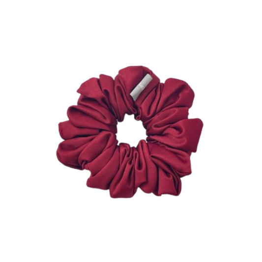緞面深紅色髮圈 Satin Dark red Scrunchie - L