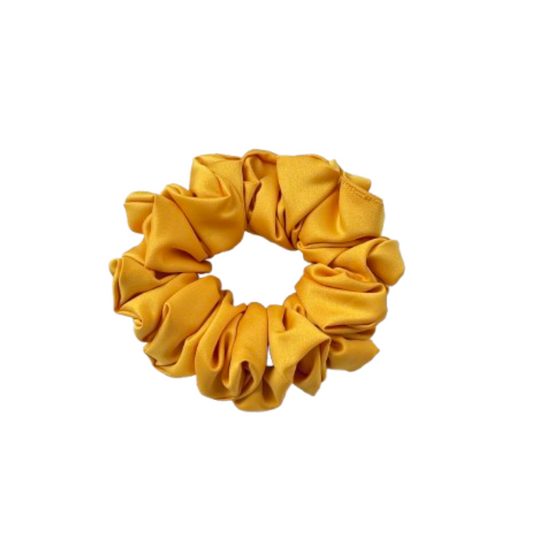 緞面黄色髮圈 Satin Yellow Scrunchie - L