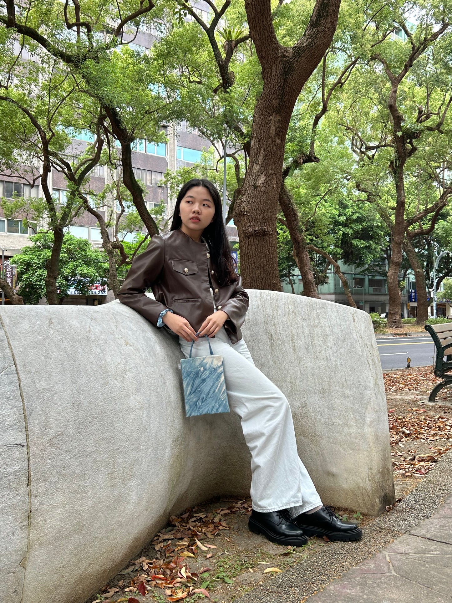 藍染大理石小書袋 Blue Dyeing Marble Mini Book bags