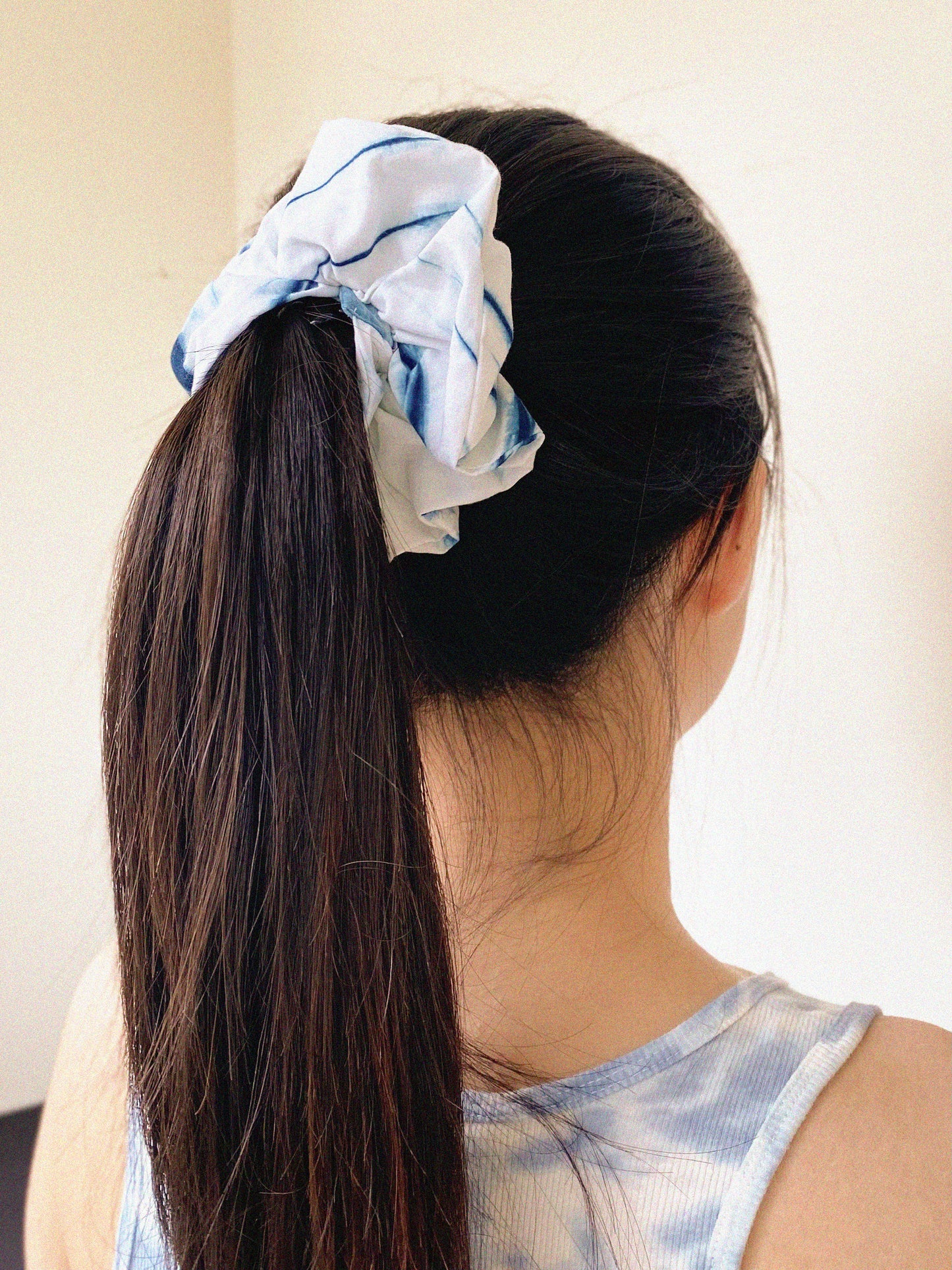 藍染大理石髮圈 Blue Dyeing marble Scrunchie - XL
