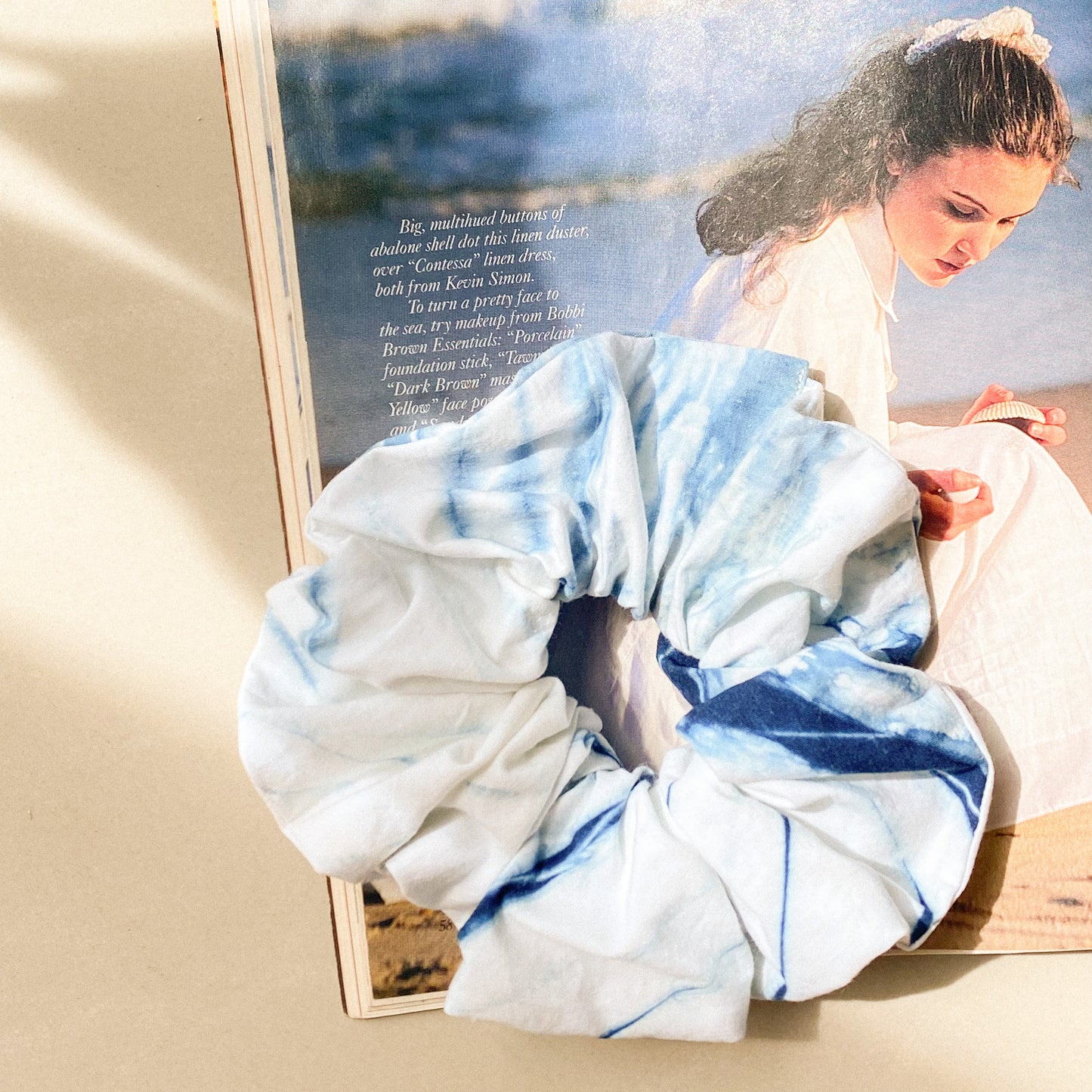 藍染大理石髮圈 Blue Dyeing marble Scrunchie - XL