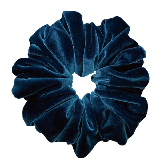 奢華絨寶藍色髮圈 Luxe Velvet Royal Blue Scrunchie - XL