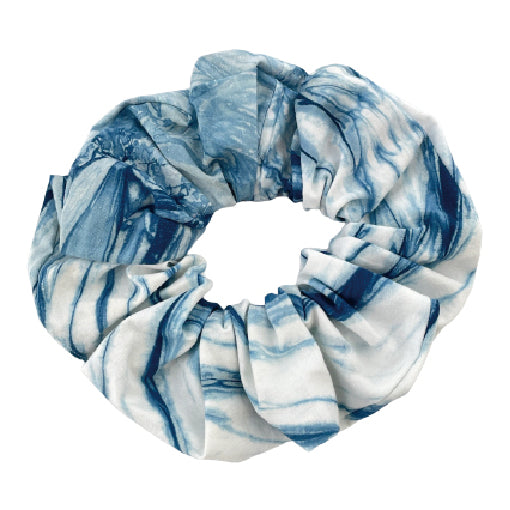 藍染大理石髮圈 Blue Dyeing marble Scrunchie - XL