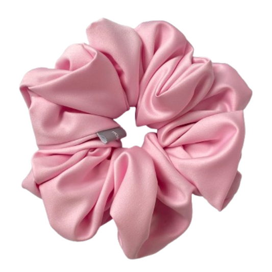 緞面亮粉紅色髮圈 Satin Bright Pink Scrunchie - XL