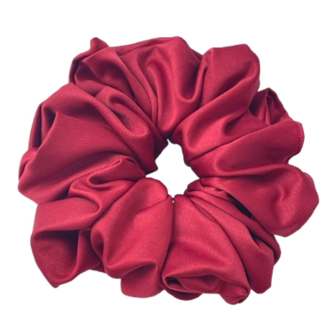 緞面紅色髮圈 Satin Red Scrunchie - XL