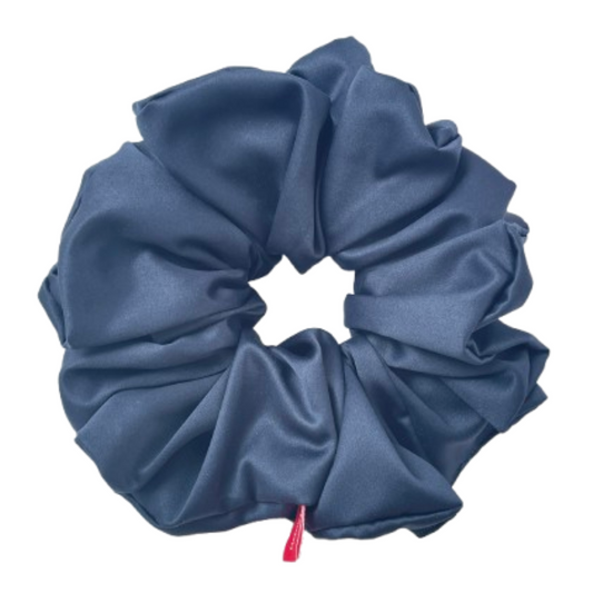 緞面深藍色髮圈 Satin Navy blue Scrunchie - XL
