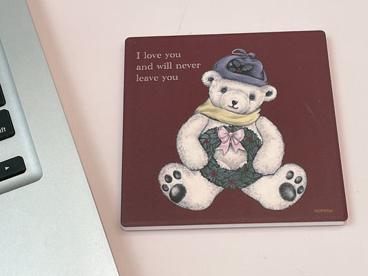 熊系列｜花圈熊 ｜紅底