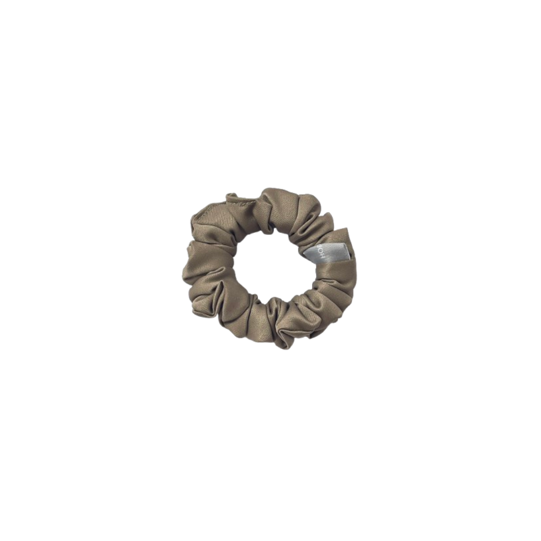 緞面棕色髮圈 Satin Brown Scrunchie - S
