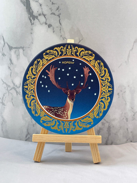 台灣梅花鹿｜盼望 ｜藍底